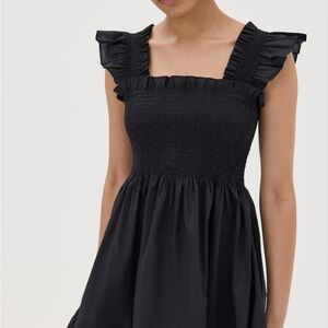 NWT Hill House Black Sleeveless Sundress with Flutter Sleeves